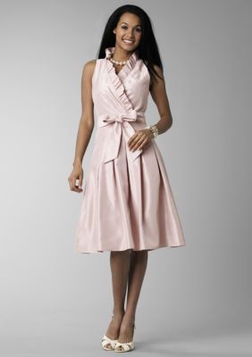 ND&reg; New Directions Ruffle Shantung Shirt Dress