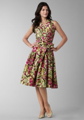 ND&reg; New Directions Floral Shantung Shirt Dress
