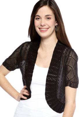 New Directions Short-Sleeved Crochet Bolero