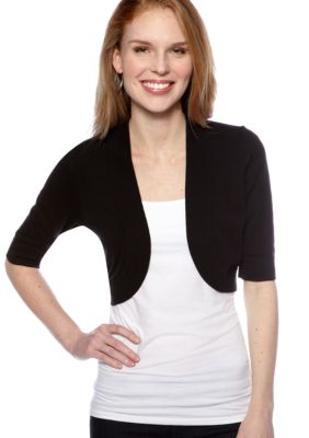 New Directions&reg; Basic Short Sleeve Shrug