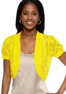 New Directions Short-Sleeved Crochet Shrug