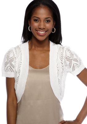 New Directions Short-Sleeved Crochet Shrug