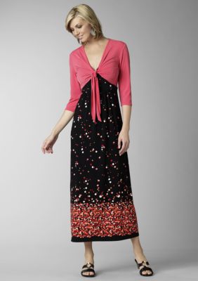 ND&reg; New Directions Border Print Maxi Dress With Topper