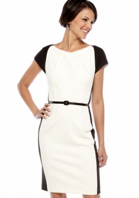 Maggy London Cap Sleeve Belted Dress