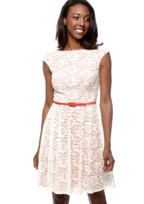 Maggy London Petite Open Weave Lace Dress