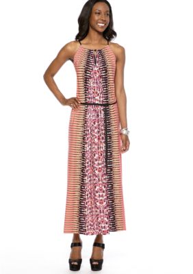 Maggy London Printed Matte Jersey Maxi Dress 
