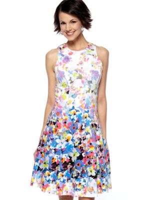 Maggy London Sleeveless A-Line Printed Dress