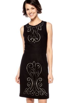 Maggy London Sleeveless Sheath Dress with Madeira Cut Out