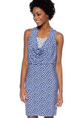 Maggy London Sleeveless Printed Cowl Neck Dress