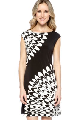 Maggy London Sleeveless Printed Jersey Shift Dress