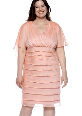 London Times Plus Size Shutter Pleat Dress