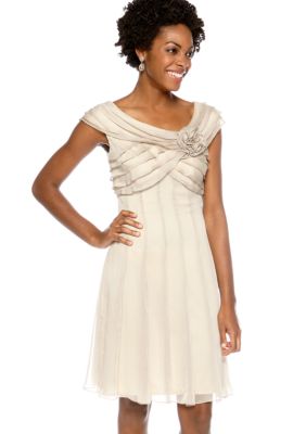 London Times Sleeveless Fit and Flare Dress