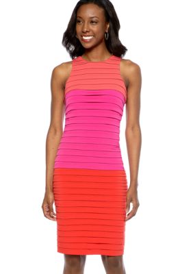 London Times Sleeveless Colorblock Dress