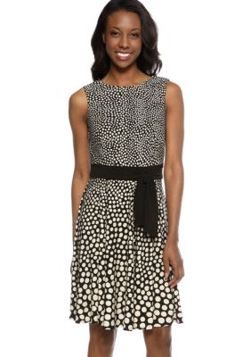 Taylor Sleeveless Twin Dot Printed Dress