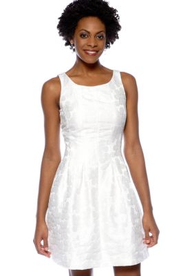 Taylor Sleeveless Jacquard Fit and Flare Dress