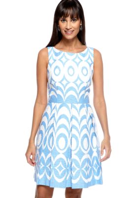 Taylor Sleeveless Printed Fit and Flare Dress