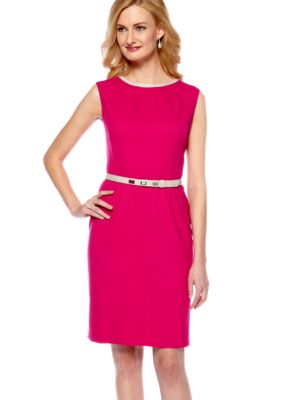 Anne Klein Sleeveless Belted Sheath Dress