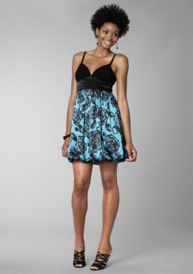 A Byer Floral Print Bubble Dress