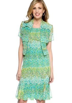 Danny & Nicole Plus Size Short-Sleeved Jacket Dress
