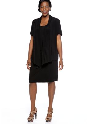 Danny & Nicole Plus Size One Piece Faux Jacket Dress