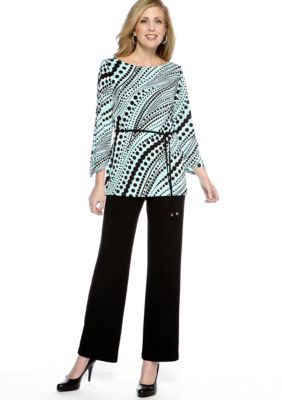 Danny & Nicole Long-Sleeved Matte Jersey Pant Set