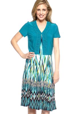 Danny & Nicole Short-Sleeved Jacket Dress