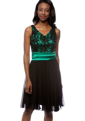 Julian Taylor Satin and Lace Dress