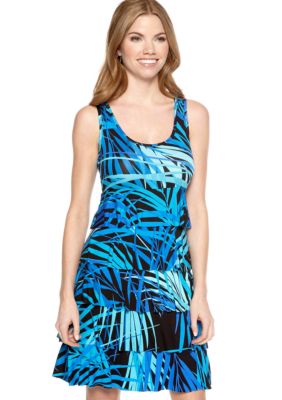 Spense Petite Sleeveless Graphic Printed Dress
