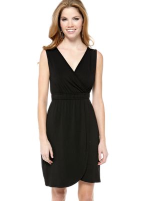 Spense Petite Sleeveless Wrap Dress with Crochet Back Detail
