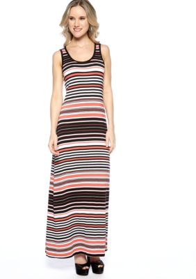 Spense Petite Sleeveless Striped Maxi Dress