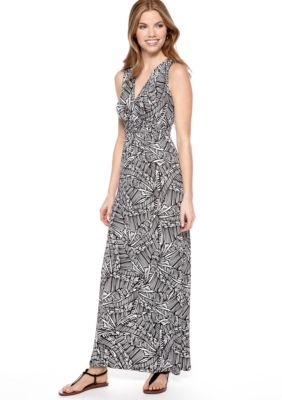 Spense Petite Sleeveless Printed Maxi Dress