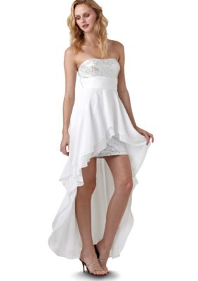 Hailey Logan Hi-Lo Chiffon Dress with Sequin
