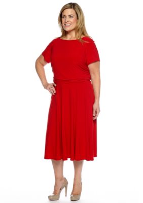 Danny & Nicole Plus Size Short-Sleeved Blouson Dress