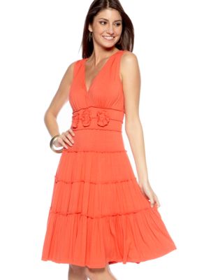 Sangria Sleeveless Tiered Dress