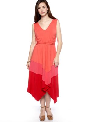 Sangria Petite Sleeveless Colorblock Dress