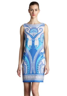 muse Sleeveless Mirror Print Sheath Dress