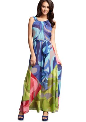 muse Multi Swirl Chiffon Maxi Dress