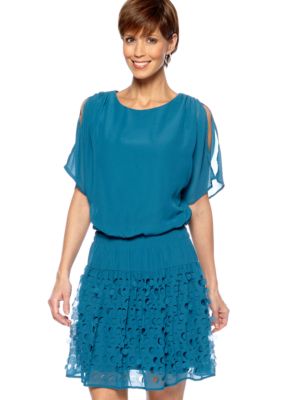 SL Fashions Perforated Skirt Dress