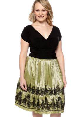 SL Fashions Plus Size Taffeta Party Dress