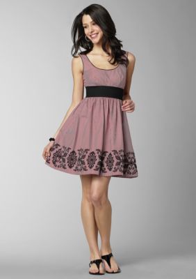 Speechless Sleeveless Striped Dress With Embroidered Hem