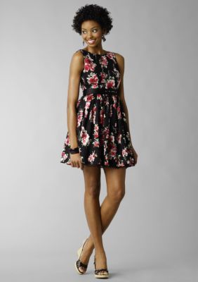 Speechless Sleeveless Belted Vintage Floral Dress