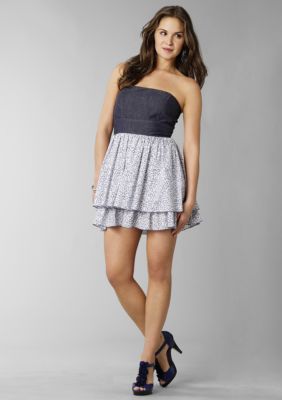 Speechless Ditsy Floral Tiered Tube Dress