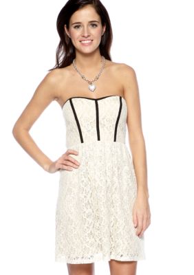 Speechless Strapless Lace with Trim Dress