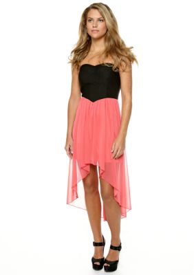 Speechless Strapless High Low Chiffon Dress