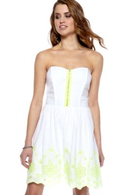 Speechless Strapless Full Skirt Neon