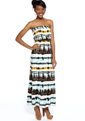 Speechless Strapless Tie Dye Printed Maxi Dress