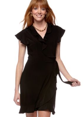 Tiana B Matte Jersey Ruffle Wrap Dress
