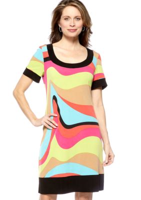 Tiana B Short-Sleeved Printed Jersey Dress