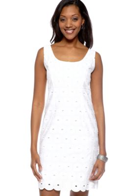 Tiana B Sleeveless Eyelet Shift Dress