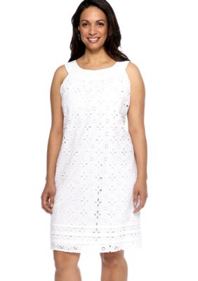 Tiana B Sleeveless Eyelet Shift Dress